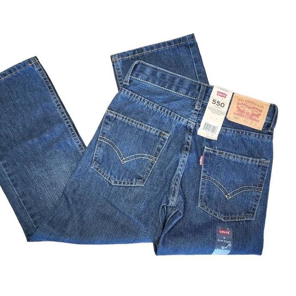 Levi's Boys Bottoms, 550 Relaxed Adjustable Waist Tapered Leg, Sz 8 Slim - Picture 1 of 12